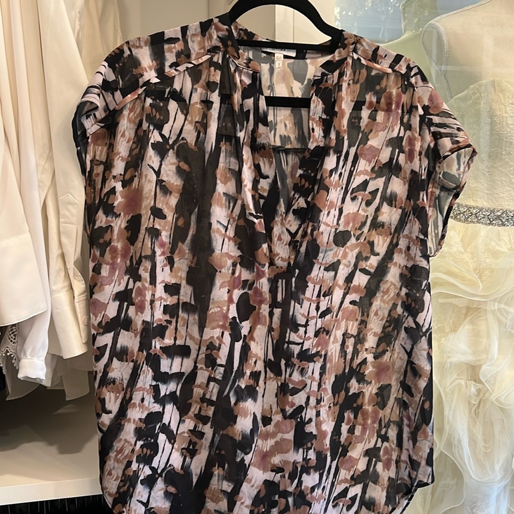 Reiss printed silk blouse size 2